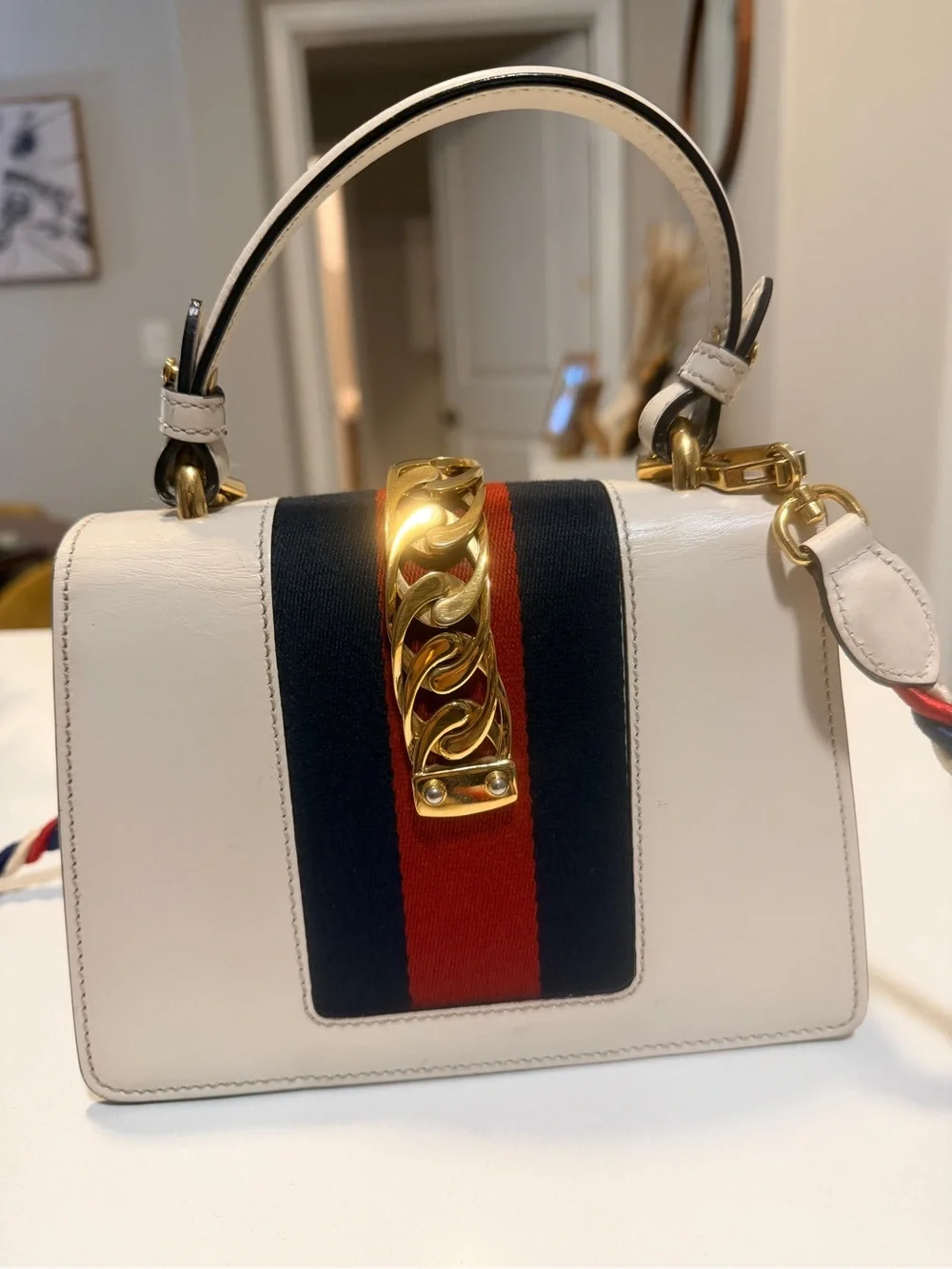 Gucci Sylvie Mini Top Handle Bag with Braided Strap, Dust bag and COA